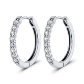 Shared Claw Oval Diamond Hoop Earring - Dracakis Jewellers